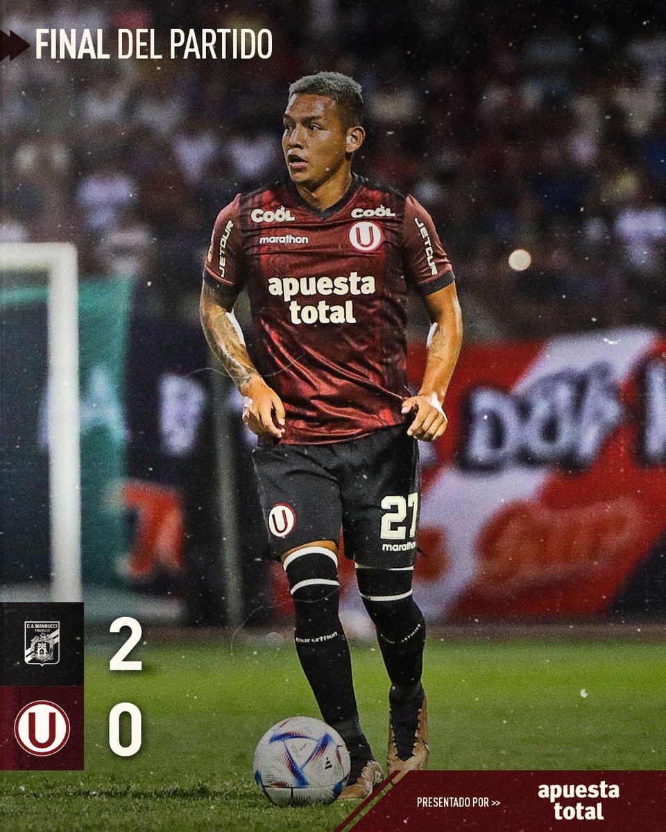 Universitario's tweet photo. ⏱️ I 𝗙𝗜𝗡𝗔𝗟 𝗗𝗘𝗟 𝗣𝗔𝗥𝗧𝗜𝗗𝗢 𝗘𝗡 𝗘𝗟 𝗘𝗦𝗧𝗔𝗗𝗜𝗢 𝗠𝗔𝗡𝗦𝗜𝗖𝗛𝗘

⚽️ @camannucci 2-0 Universitario
 
#TodosjUntos
#YDaleU https://t.co/Cd2VcA2vtn