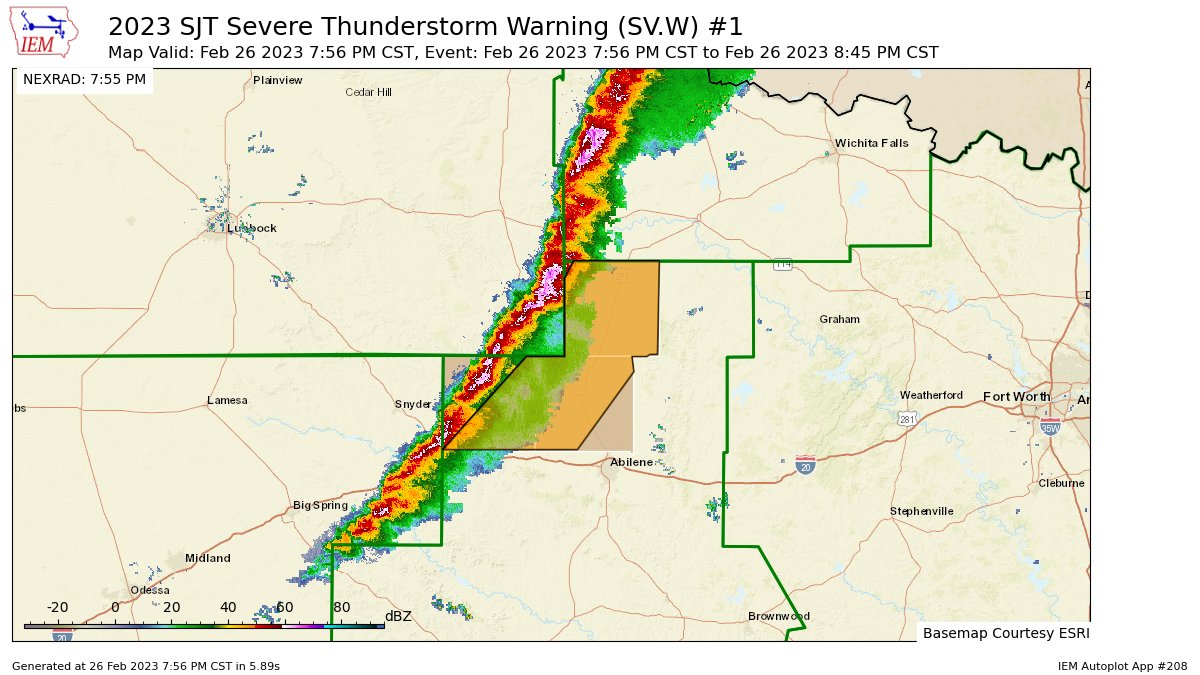 Texas Weather Alerts on Twitter "SJT issues Severe Thunderstorm