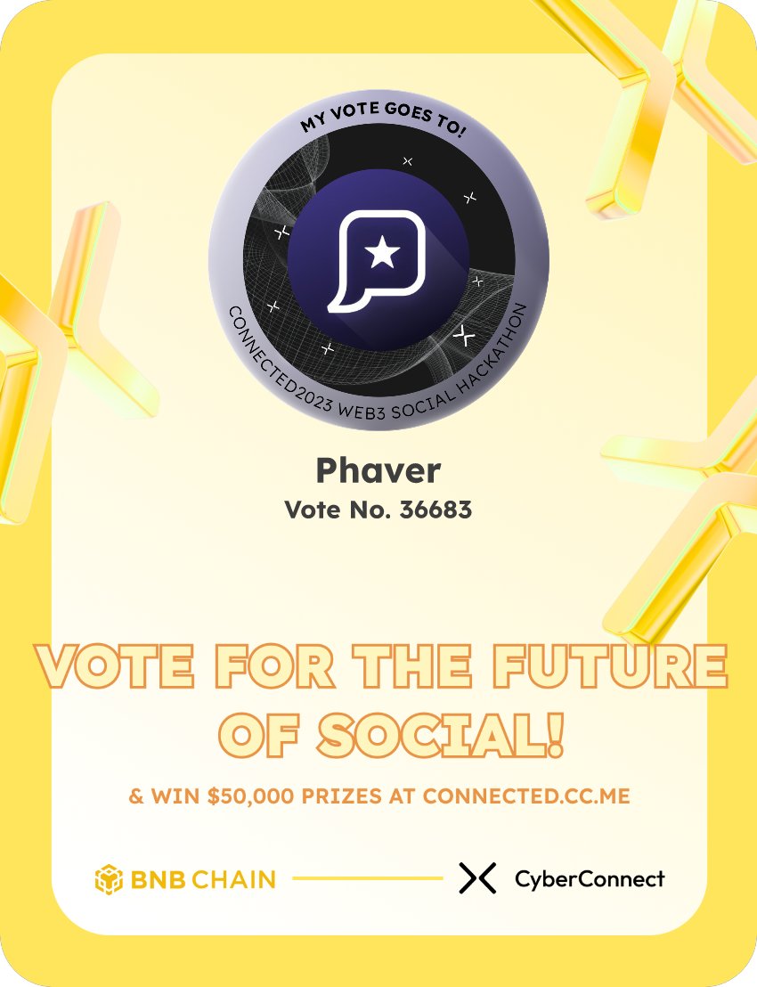 NearStepn's tweet photo. Just voted for my favorite project Phaver in #Connected2023, a Web3 Social hackathon by @CyberConnectHQ the social graph protocol &amp; @BNBCHAIN
Join me to vote for a better social and win $50,000-$100,000 prizes!
https://t.co/YuWcKRPyPg
sig:Sxcc26 
  https://t.co/UXLxQVKhz4 https://t.co/39JtmQbwho