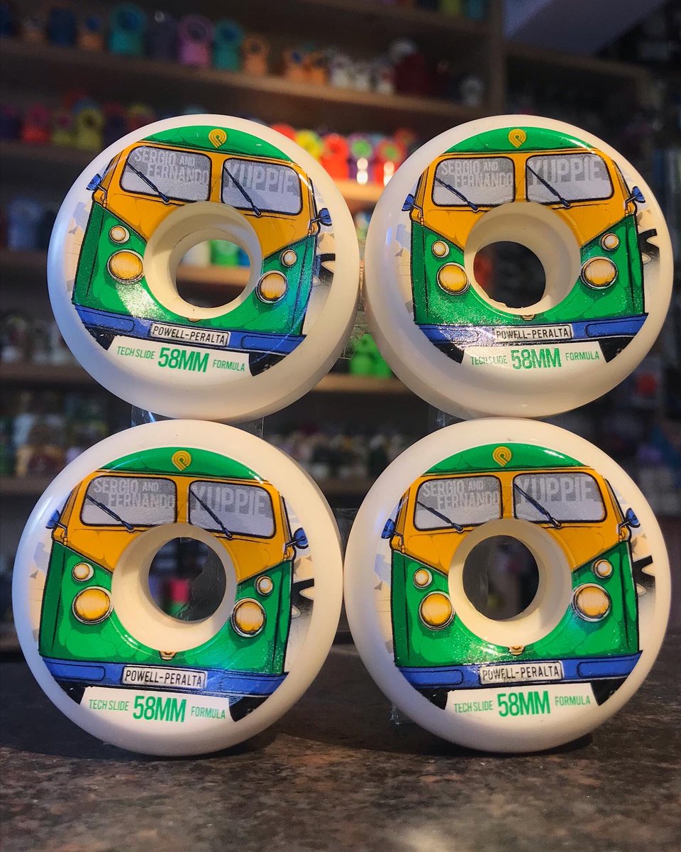 Flatspot_Shop's tweet photo. GIVEAWAY: Win a set of @PowellPeralta x @SergioYuppie new 58mm 104a Tech Slide wheels.
Details: https://t.co/iDFs3r9jqJ
#powellperalta #skatetwitter #skateboarding #downhillskateboarding #techslide https://t.co/umhaaYypYo