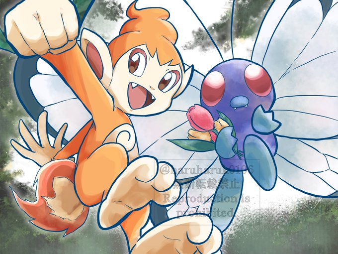 #PokémonDayアニポケの影響で好きになった2匹まだ推しポケいるけど描く時間無かったのでアイコンの2匹再掲 
