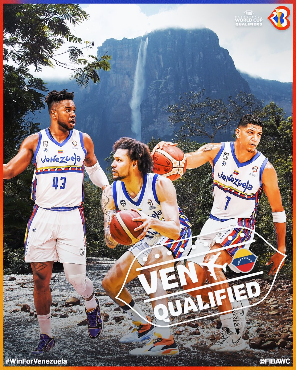 FIBAWC's tweet photo. 🇻🇪 VENEZUELA ARE IN! 🇻🇪

Apariciones consecutivas para Venezuela en la Copa del Mundo 🏆

#FIBAWC x #WinForVenezuela https://t.co/9N3tUy4WCG