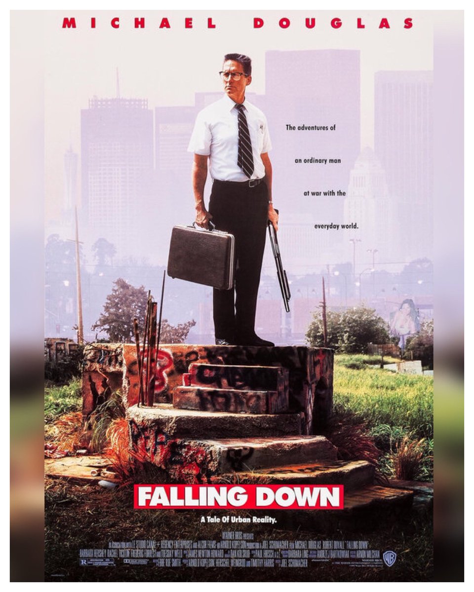 30 Years #FallingDown Starring: #MichaelDouglas #RobertDuvall #BarbaraHershey #RachelTicotin #TuesdayWeld #FredericForrest #LoisSmith #RaymondJBarry Directed By: #JoelSchumacher 

#WreckLeaguePodcast