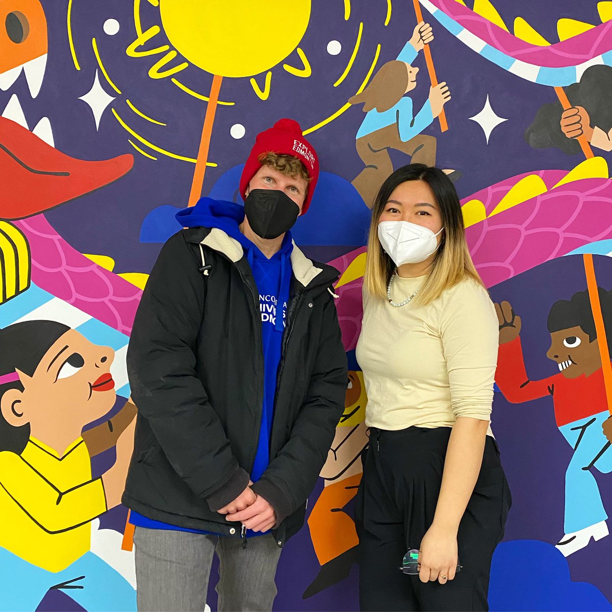 The fabulous @heyemilychu created a beautiful mural in the Edmonton Chinatown Multicultural Centre! So why not throw a party to celebrate its unveiling? 🎉 I’m so proud to represent Chinatown and every day, I’m inspired by people like Emily who build community through art 💙