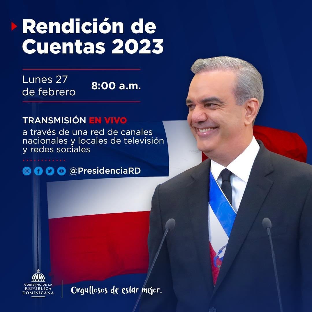 No te pierdas este lunes 27 de febrero, Día de la Independencia Nacional, el discurso de Rendición de Cuentas 2023

Desde 8:00am.

#EstoEsCambio 
#SRSMRDO 
@luisabinader
@presidenciard 
@minpresidenciard