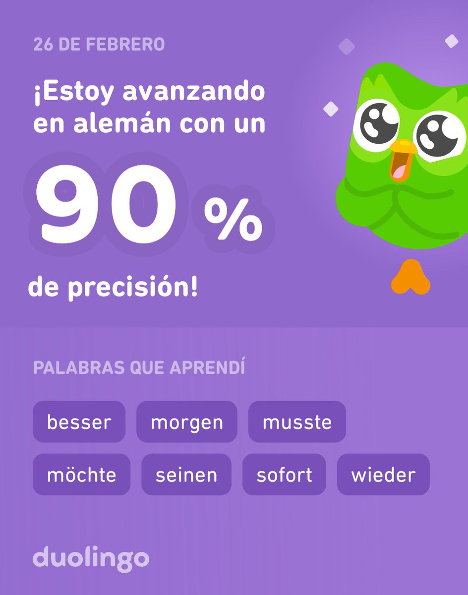 zaredcarpio's tweet photo. ¡Estoy aprendiendo alemán en Duolingo! Es gratis, divertido y efectivo. https://t.co/zbHXR6cSiA