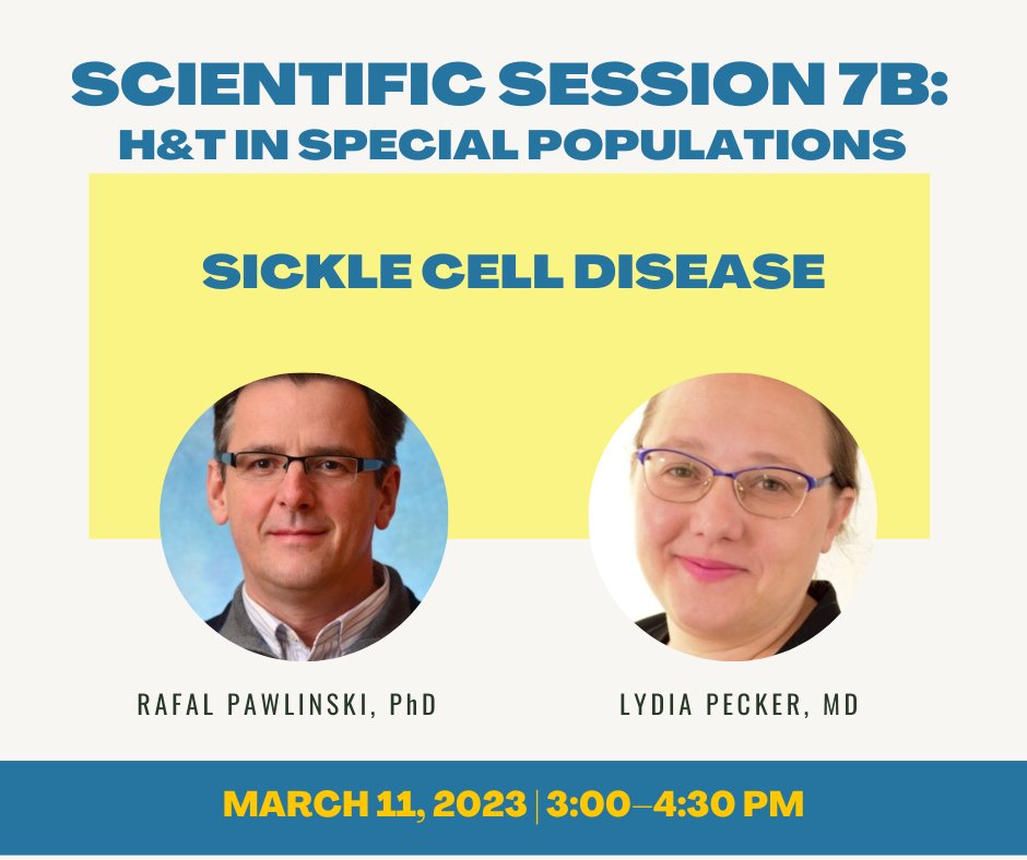HTRStoday's tweet image. Another knowledge-packed Special Populations session on "Sickle Cell Disease"  with faculty Rafal Pawlinski, PhD, and @LydiaPecker share the latest advancements #HTRS2023