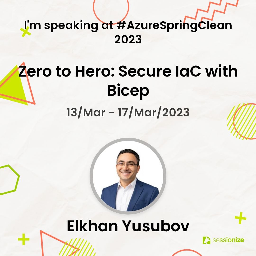 ElYusubov's tweet image. Really excited and honored to be providing a session at #AzureSpringClean 🎉
Check out the #cloudmarathoner post👉 linkedin.com/posts/elkhanyu…
Thank you 🙏 @wedoAzure &amp; Thomas Thornton for having me at this year's event!
#mvpbuzz #cloudfamily #Azure #Security #IaC