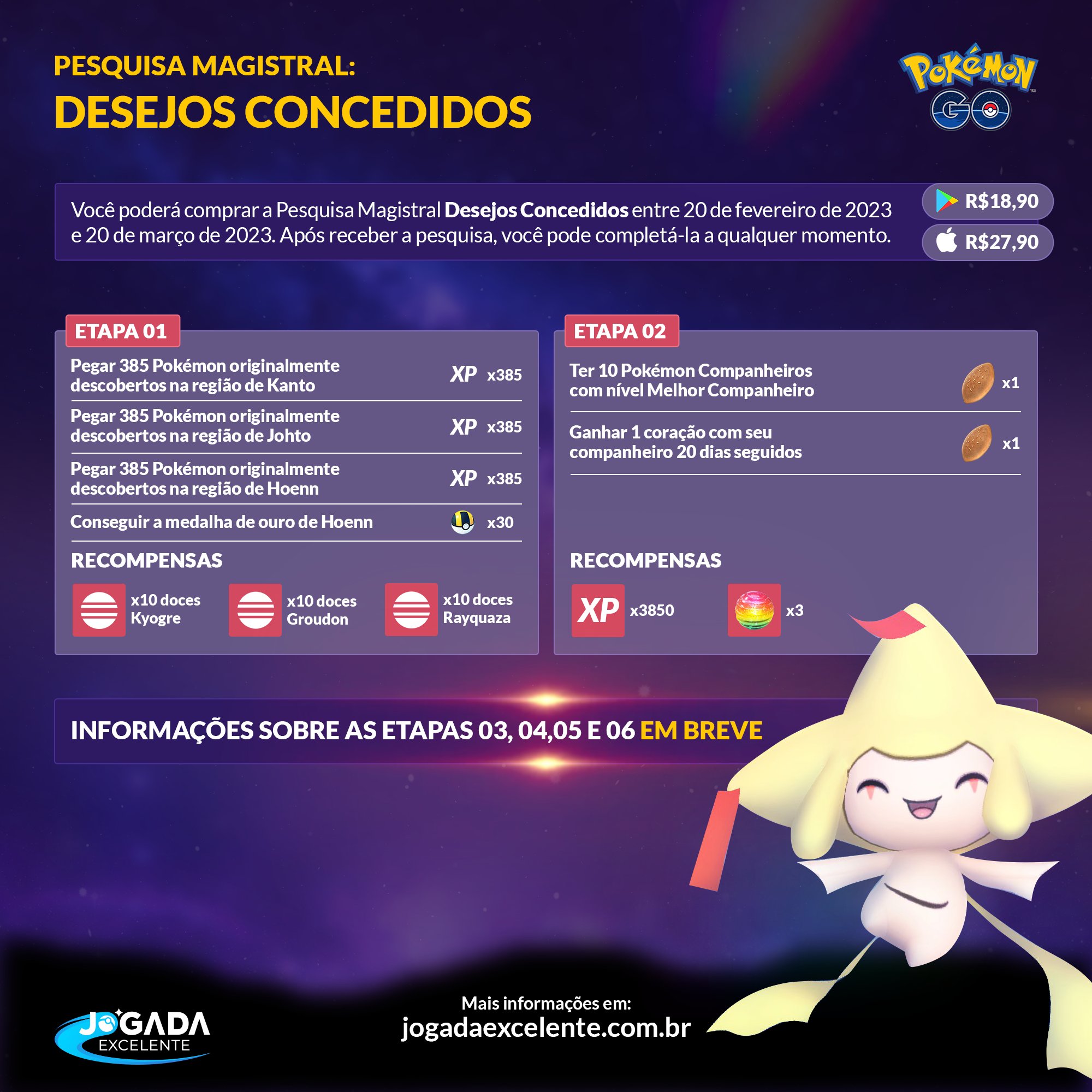 Pokémon Go - Um sono milenar - Como obter Jirachi e quais as missões da  Special Research