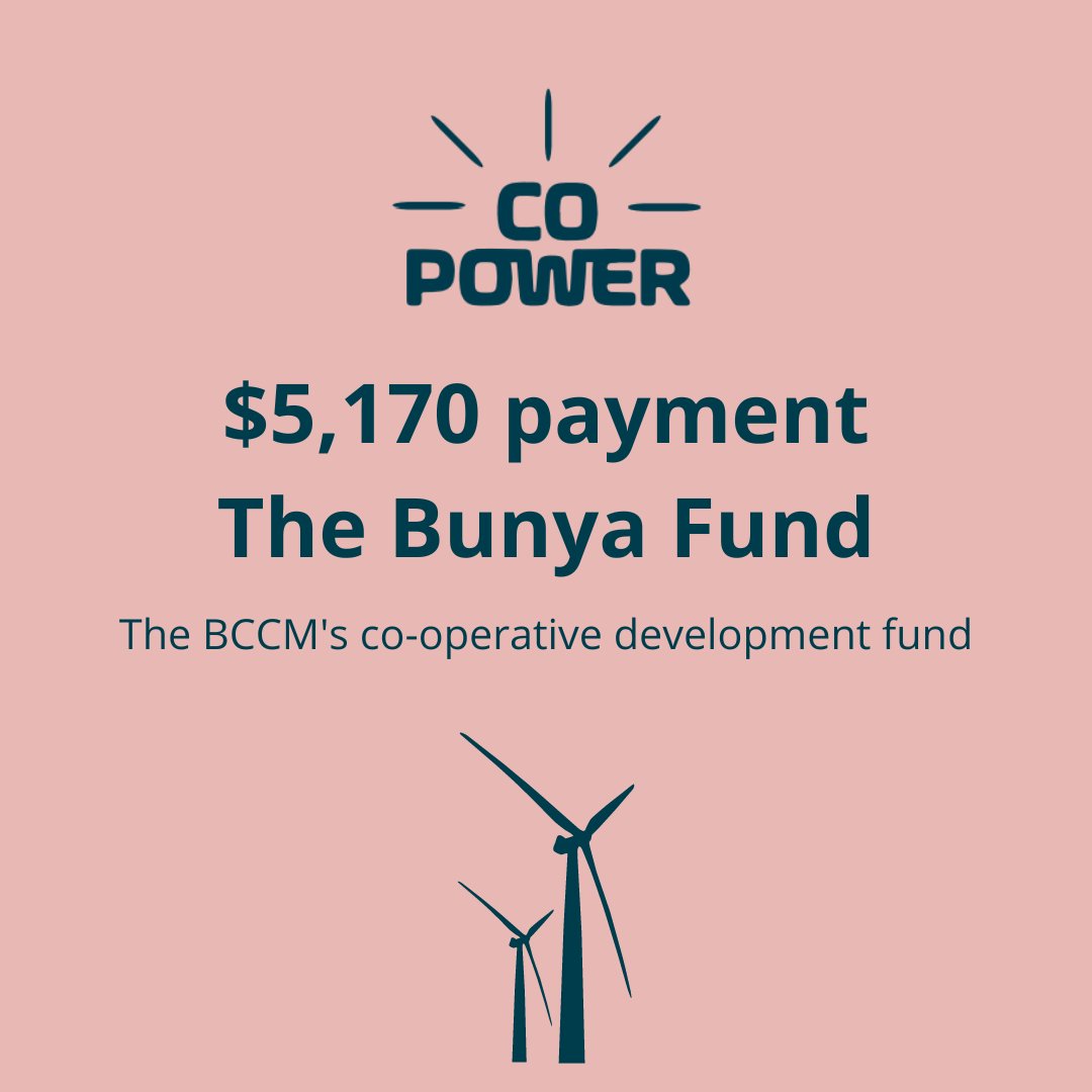 Last week we put over $5,000.00 towards building a democratic and cooperative economy through the <a href="/BCCM_AU/">BCCM</a>'s cooperative development fund as part of our #copowerbudget. We're committed to building the future today.
