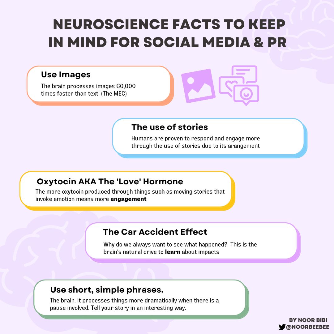 noorbeebee's tweet photo. How is neuroscience related to social media and PR? Here is what you should know... 
#neuroscience #psychology #MimsPR https://t.co/KZJN1C4nHI