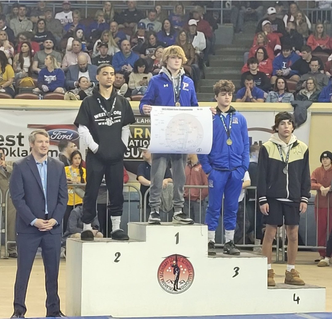 CoachWEvans's tweet photo. Congrats to our @wrestlejags state placers @HoldenMartin05 2nd , @Dmill4x 2nd, @casula_eric 3rd and @405wrestler 4th. Our Jaguars finished 4th overall! @o__wrestle @WestmooreHS @whsjagathletics @MoorePublicSch @Moore_Monthly https://t.co/nQA8tjwa2S