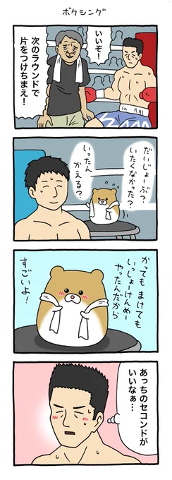 4コマ漫画けなげちゃん「ボクシング」https://t.co/eHI3B3U9ky 