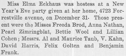 AllysGenealogy's tweet photo. Some of my finds in the Chicago Jewish Sentinel - Am I watching the courtship of Freida Brod and Victor Kahn in real time??? Love it. #jewishgen #familyhistory #genealogy https://t.co/rDSSasTZIm