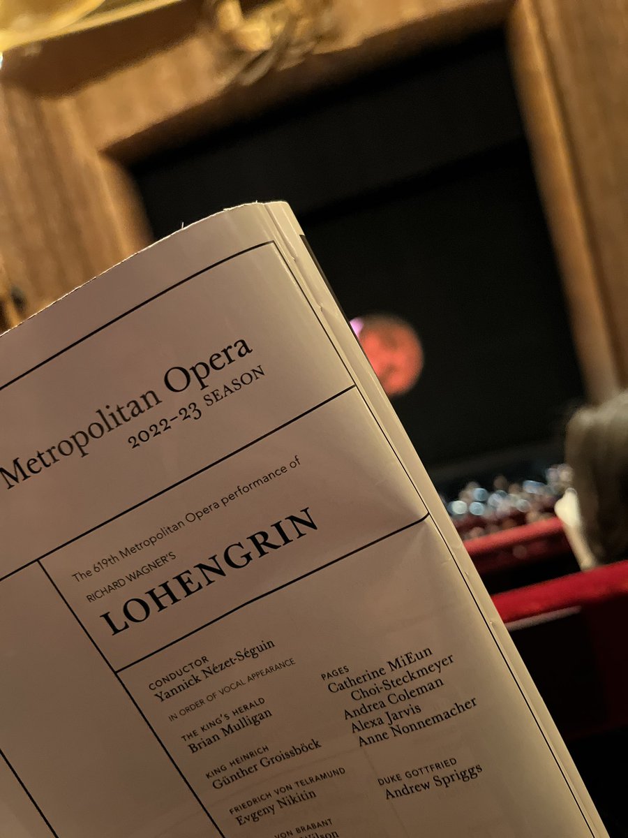 joepaulbliss's tweet photo. The rush ticket program gifted us seats in the grand tier for Wagner’s Lohengrin. Nice seats for 4 hours of sublime singing and orchestra. #MetOpera #MetOperChorus #Lohengrin #RushTickets  #PiotrBeczala #CristineGoerke #TamaraWilson https://t.co/4Ea17fIgiX