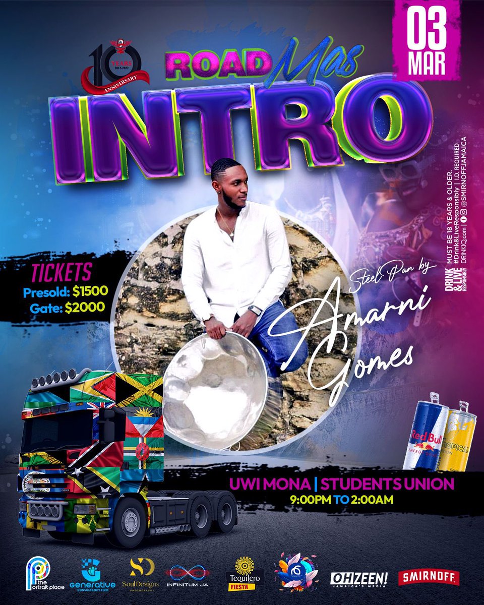 RoadMas_jm's tweet photo. As Bunji Garlin seh ‘Is pan and soca come together, mix de steel pan with di fire’‼️

#RoadMas will be bringing the experience you’ve been craving and the music you love. 

Come here our International Pannist Amarni Gomes take you on a journey at #Intro✨ https://t.co/eJNRGHIaDt