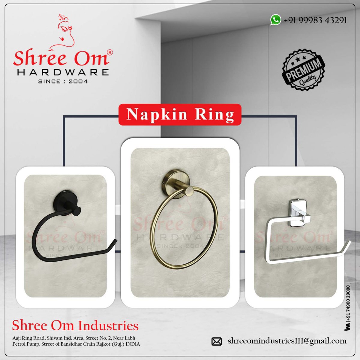 ibais_hardware's tweet photo. Shree Om Industries - Rajkot

For enquiry via WhatsApp click: 
https://t.co/c0fvROjaX9

Mr. Alpesh Barasiya- 99983 43291
#napkinring #towerbolt #kitchenjali #towelrack #curtainbracket #khutihardware #doormagnet #glassstud #sofaleg #maindoorhandle #keyhole
.
@IBAISMEDIA https://t.co/qNFox9Ik6c