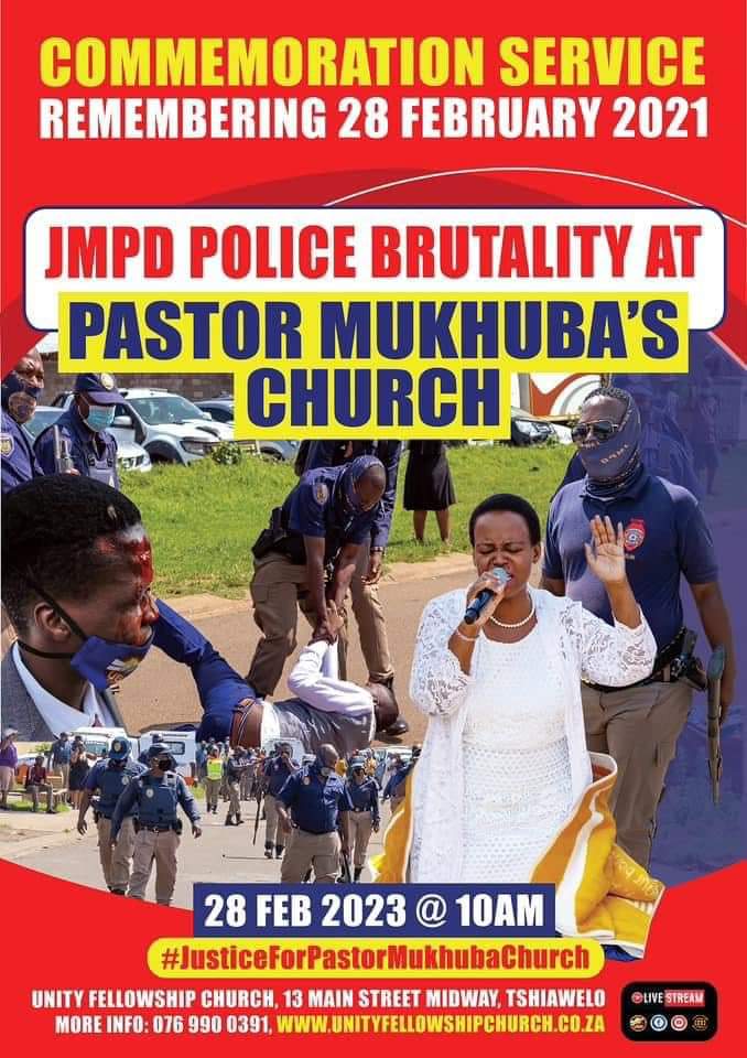VhutaliKhangale's tweet photo. #JMPDBrutalityCommemoration @PresidencyZA @CyrilRamaphosa @David_Makhura @gwedemantashe @JoburgMPD @News24 @NPA_Prosecutes we can not forget 28 February 2022 , #JusticeforPastorMukhubaChurch https://t.co/y3DIsXrtfa