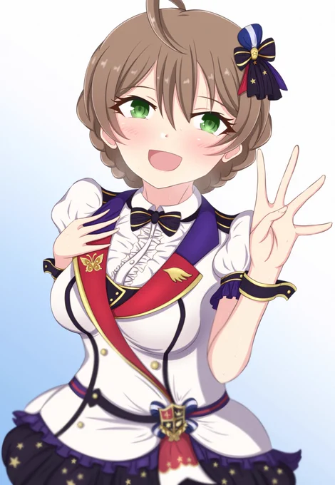 10周年の記念絵を…… と言いたい所ですがまだ用意がないので、今までの周年で描いた歌織さんを。#心ひとつミリオンライブ#祝ミリオンライブ10周年 