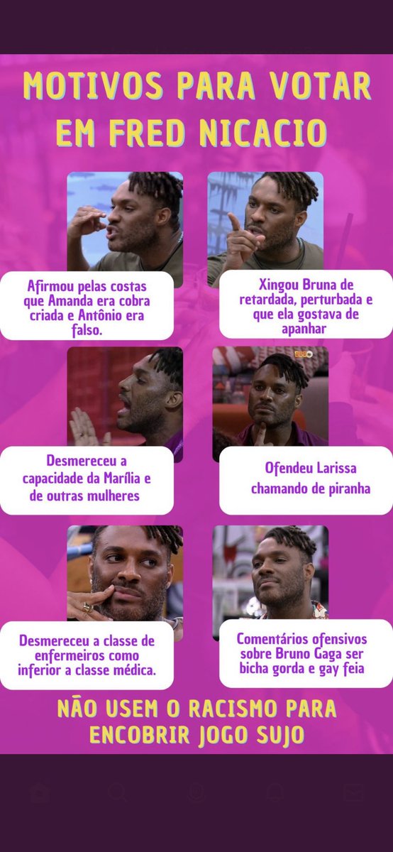 _Markinmarkin's tweet image. MOTIVOS PARA VOTAR NO DR.FRED #ForaFredNicacio #forafred #BBB23 #ParedaoBBB