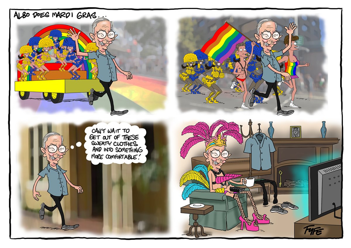 If anyone can rock "grey" during a Mardi Gras - it's Albo! #AusPol #sydneymardigras2023 #AlboPM