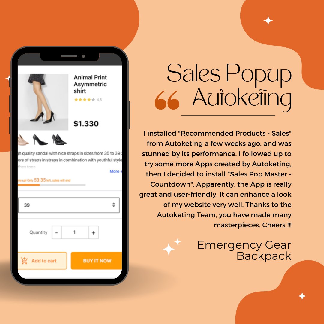 autoketing's tweet photo. Once again, Emergency Gear BackpacK made our day with the sweetest feedback ever 💕⠀
Thank you so much for the 5-star review for almost all of our apps!⠀
👉 Get our app here: https://t.co/HvCUGNXJmN
#shopify #Autoketing #popups #Shopify #reviewapp #shopifyapps #ecommerce https://t.co/JD1mFETLbJ