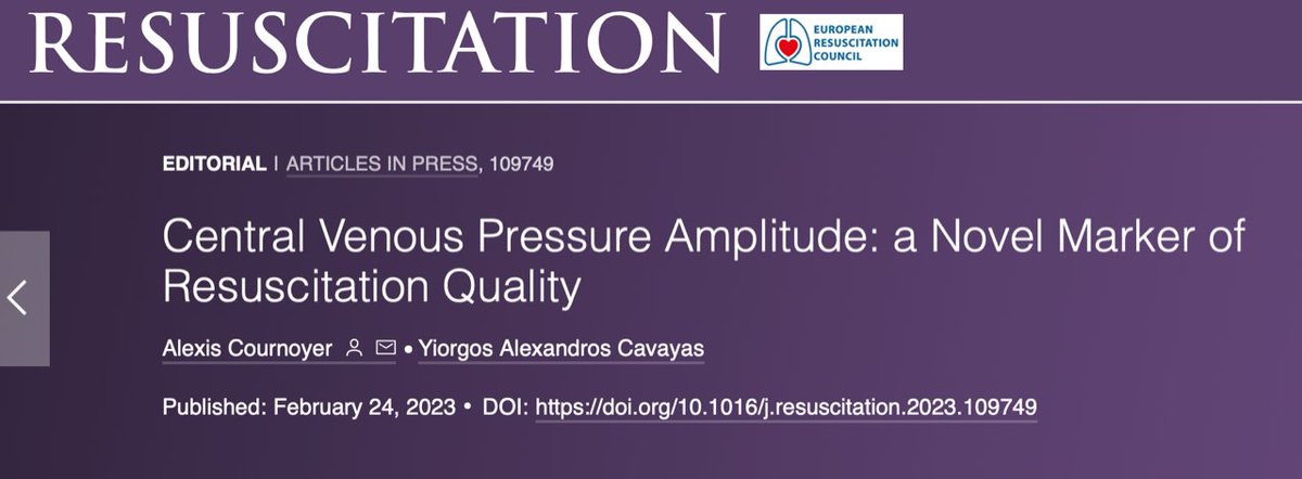 Matthew Barajas & Matthias Riess (@riessbarajaslab) on Twitter photo Our recent paper (pubmed.ncbi.nlm.nih.gov/36736947/) on #CentralVenousPressure Amplitude as a Novel Marker of #CPR Quality after #CardiacArrest by <a href="/ClaudiusBalzer/">Claudius Balzer</a> from <a href="/RiessBarajasLab/">Matthew Barajas & Matthias Riess</a> <a href="/VUMC_Anes/">VUMC Anesthesiology</a> and <a href="/DYannopoulos/">Demetris Yannopoulos</a> is now featured in an Editorial <a href="/ResusJournal/">Resuscitation</a>: doi.org/10.1016/j.resu… Our recent paper (pubmed.ncbi.nlm.nih.gov/36736947/) on #CentralVenousPressure Amplitude as a Novel Marker of #CPR Quality after #CardiacArrest by <a href="/ClaudiusBalzer/">Claudius Balzer</a> from <a href="/RiessBarajasLab/">Matthew Barajas & Matthias Riess</a> <a href="/VUMC_Anes/">VUMC Anesthesiology</a> and <a href="/DYannopoulos/">Demetris Yannopoulos</a> is now featured in an Editorial <a href="/ResusJournal/">Resuscitation</a>: doi.org/10.1016/j.resu…