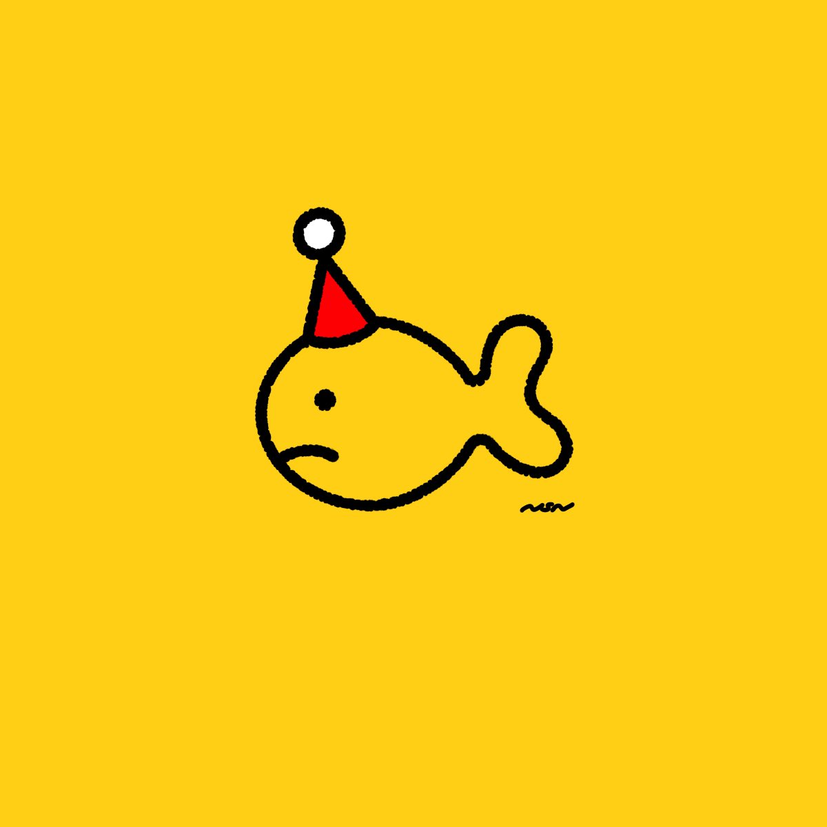 「ふきげんうおsiroiusagichanのお友だちの魚いつも不服そうな顔をしてい」|nsnのイラスト