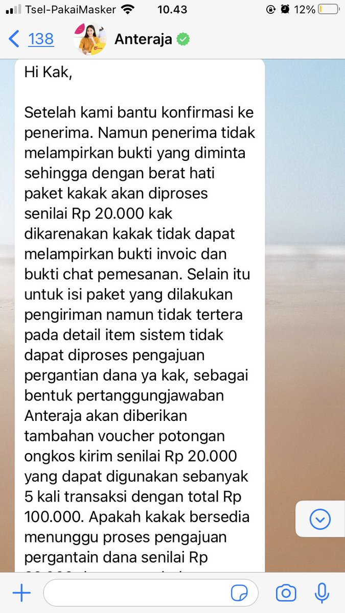 nadiachoco's tweet photo. Uda dibls sama Anteraja ka..tp balasannya seperti itu terus,gmn bsa chat pembeli klo uda meninggal ka?? https://t.co/rggqsQPvCx