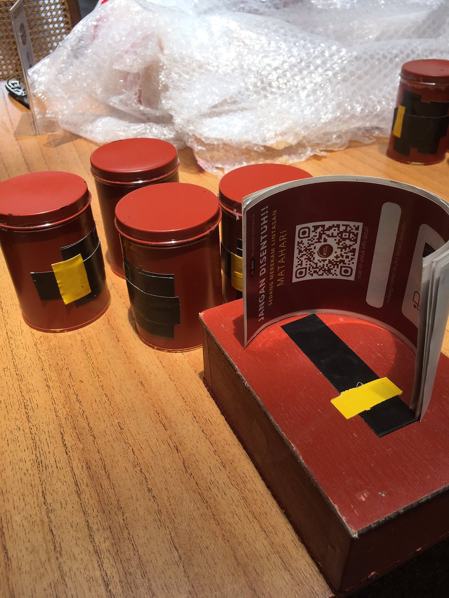 Bunch of pinhole cameras and ready for Solargraphy. 

Name of the program was “Rekam Matahari”

40 days expose. 

More info 

instagram.com/rekammatahari/