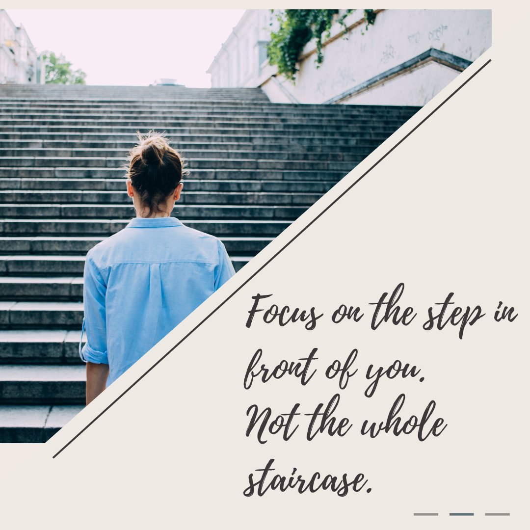 cmasondc's tweet photo. Take it one thing at a time. Focus on the step in front of you, not the whole staircase. 🚶♀️☺️
#inspo #inspiration #motivation #onethingatatime #inspirationaltips https://t.co/zREPLGMgyc