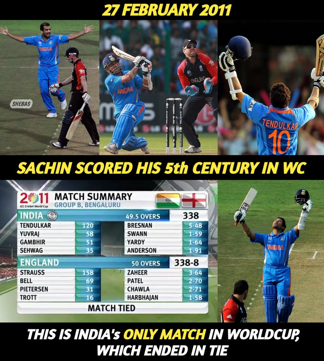 RoshanSriram123's tweet image. This day 12 years ago The Best World Cup Game 🔥🐐

#Cricket #CWC2011 #CricketTwitter