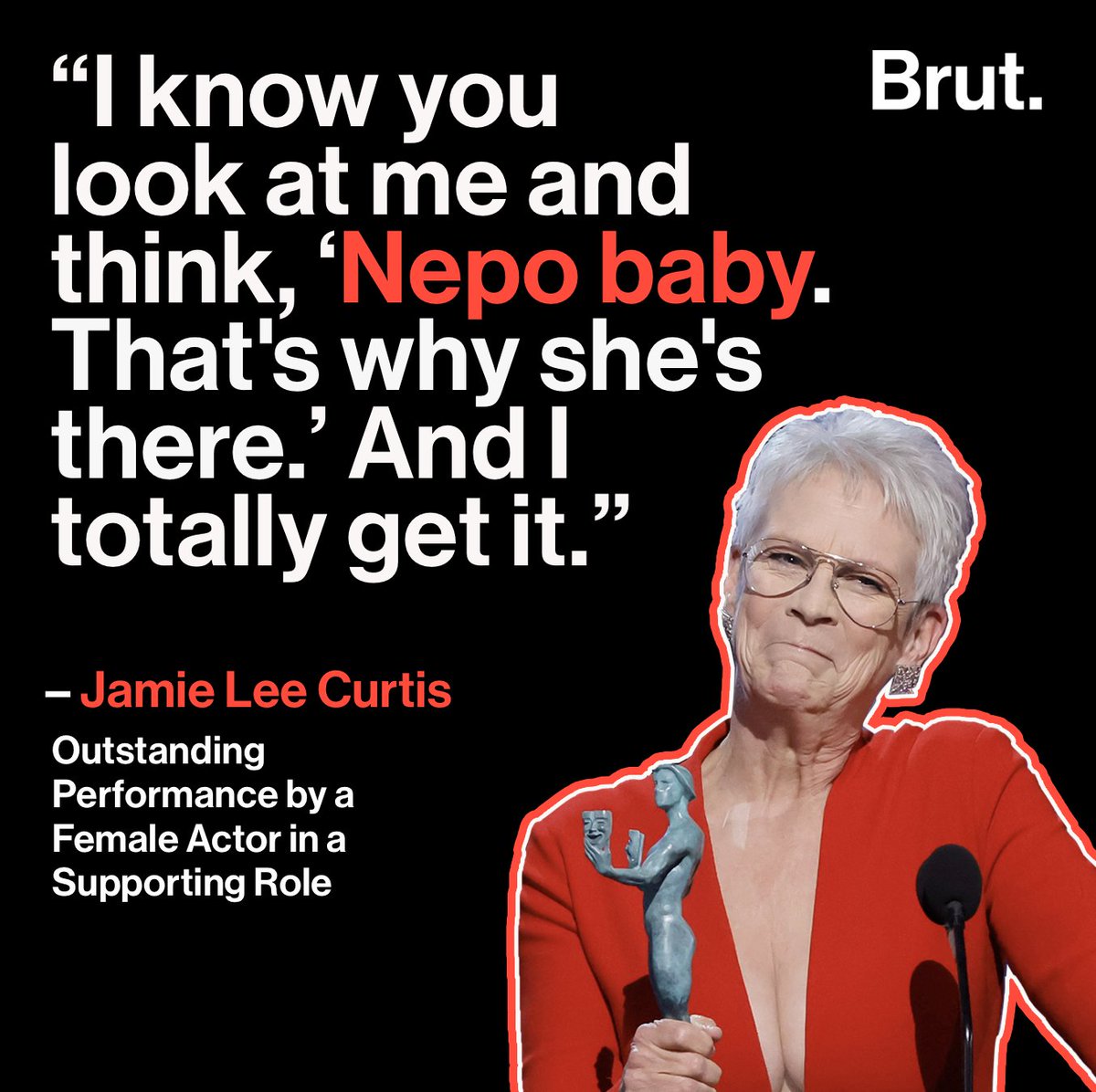 Brut America on Twitter: "Jamie Lee Curtis poked fun at her nepo baby