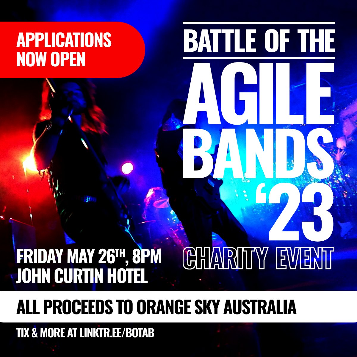 Battle of the Agile Bands APPLICATIONS CLOSING THIS THURS 11:59PM. 

It's time to assemble the band, create a BOTAB company slack channel and deliberate over your set list. Apply here now!! &gt;&gt; linktr.ee/botab

#BOTAB