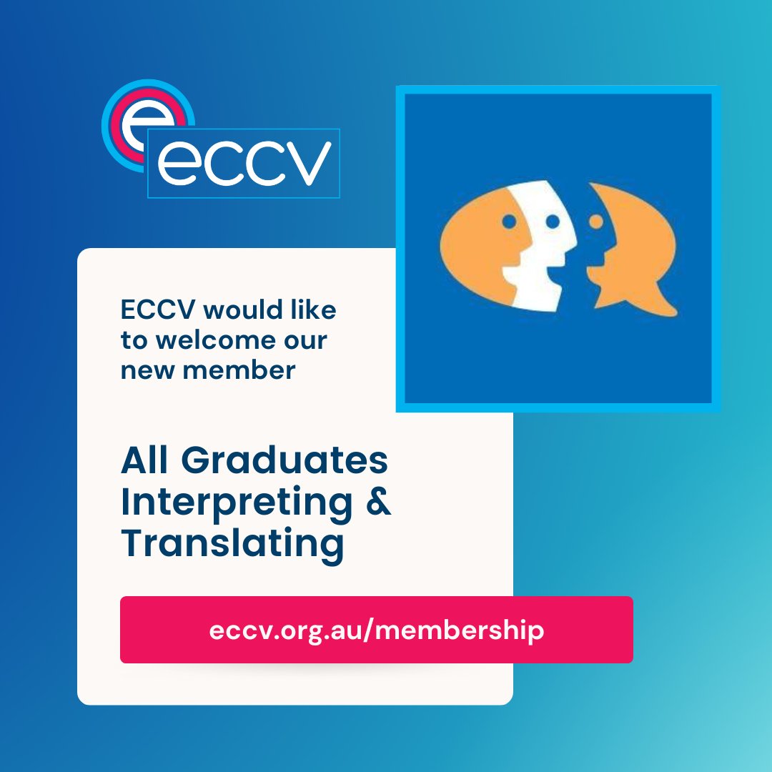 ethnicvic's tweet photo. Welcome to @allgraduates, a language services agency with over 30 years' experience of specialising in content translation, interpreting, and multilingual, multi-channel audio messaging.

If your organisation would like to become a member of ECCV, go to https://t.co/NQvDBxad83. https://t.co/gDZG5UBAWX