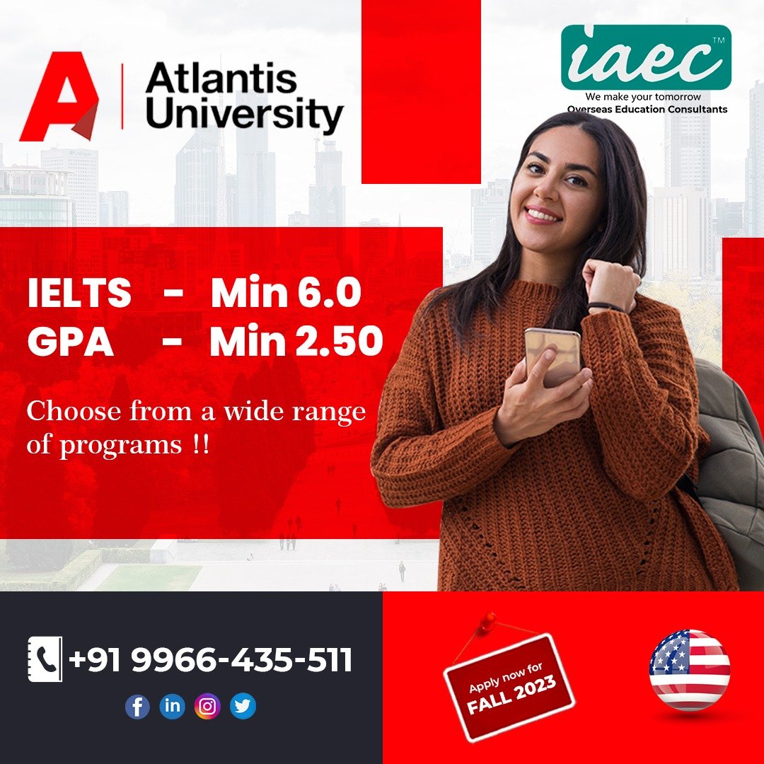 Atlantis University is accepting low GPA of 2.50 and 6.0 of IELTS. So hurry up and  grane the opportunity!

#atlantis #atlantisuniversity #studyinusa #studentvisa #educationvisa #IELTS #GPA