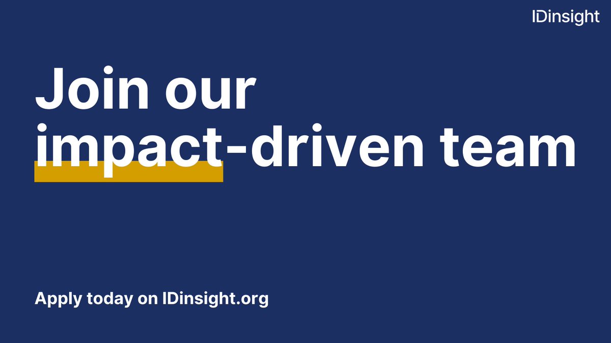 Monday career opportunities round-up!
IDinsight is looking for passionate individuals to join our growing community. Help support decision-makers around the world to improve lives. Apply to one of our open roles ⬇️ 🧵 (1/3) 
#GlobalDev #JobSeekers #SocImp #Jobs