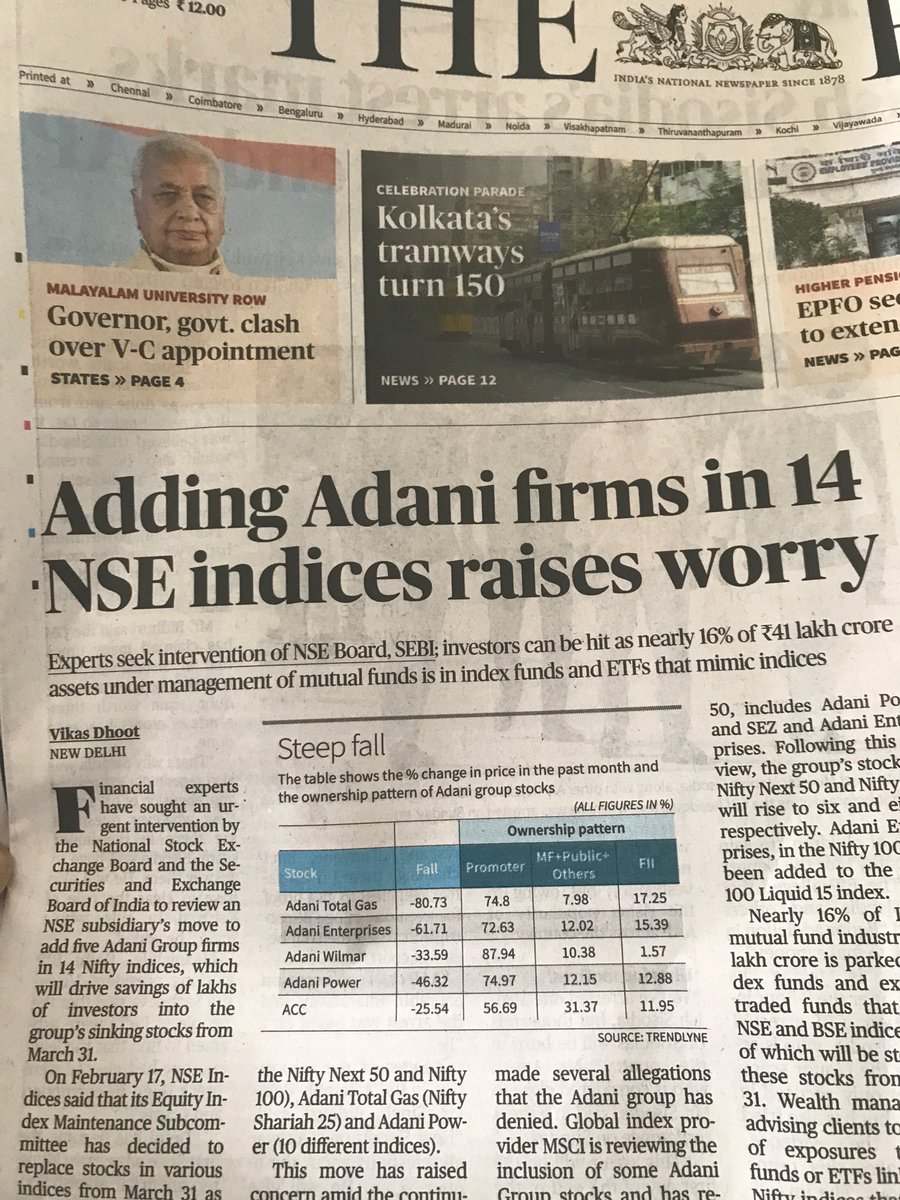 HartoshSinghBal's tweet image. attempts underway to divert investor money in mutual funds to bail out adani. even imagined values of 2G or coalgate pale into insignificance in face of such audacity. a speech every ten days won’t help, the opposition has to hit the streets.