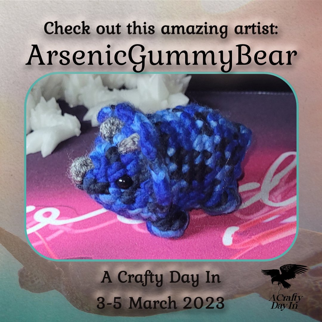 ACraftyDayIn1's tweet photo. Our friend ArsenicGummyBear has joined the artisan and streaming world bringing her crochet creativity to viewers worldwide.
Find your first ArsenicGummyBear creation via our website https://t.co/voE1ZRzreD during our Surf the Wild Event.
#acraftydayin2023 #supportsmallbussiness https://t.co/NE3bjRx5r4
