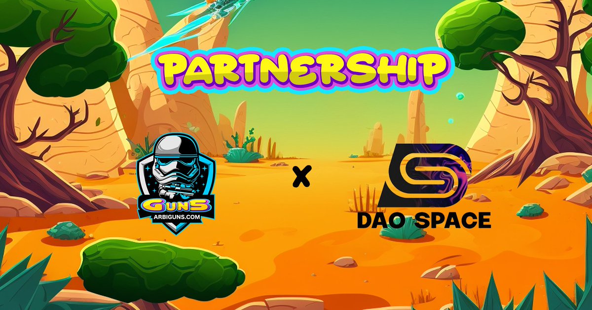 💎 Let us welcome DAO Space to the #Arbiguns World 
 
💛 It is with pleasure that we announce our strategic partnership with <a href="/TheDaoSpace/">DAO Space </a> - Top Marketing Agency and Fastest growing #DAO

Cheers!! 🥂
#Arbitrum #PlayToEarn #Gamefi $AGUN