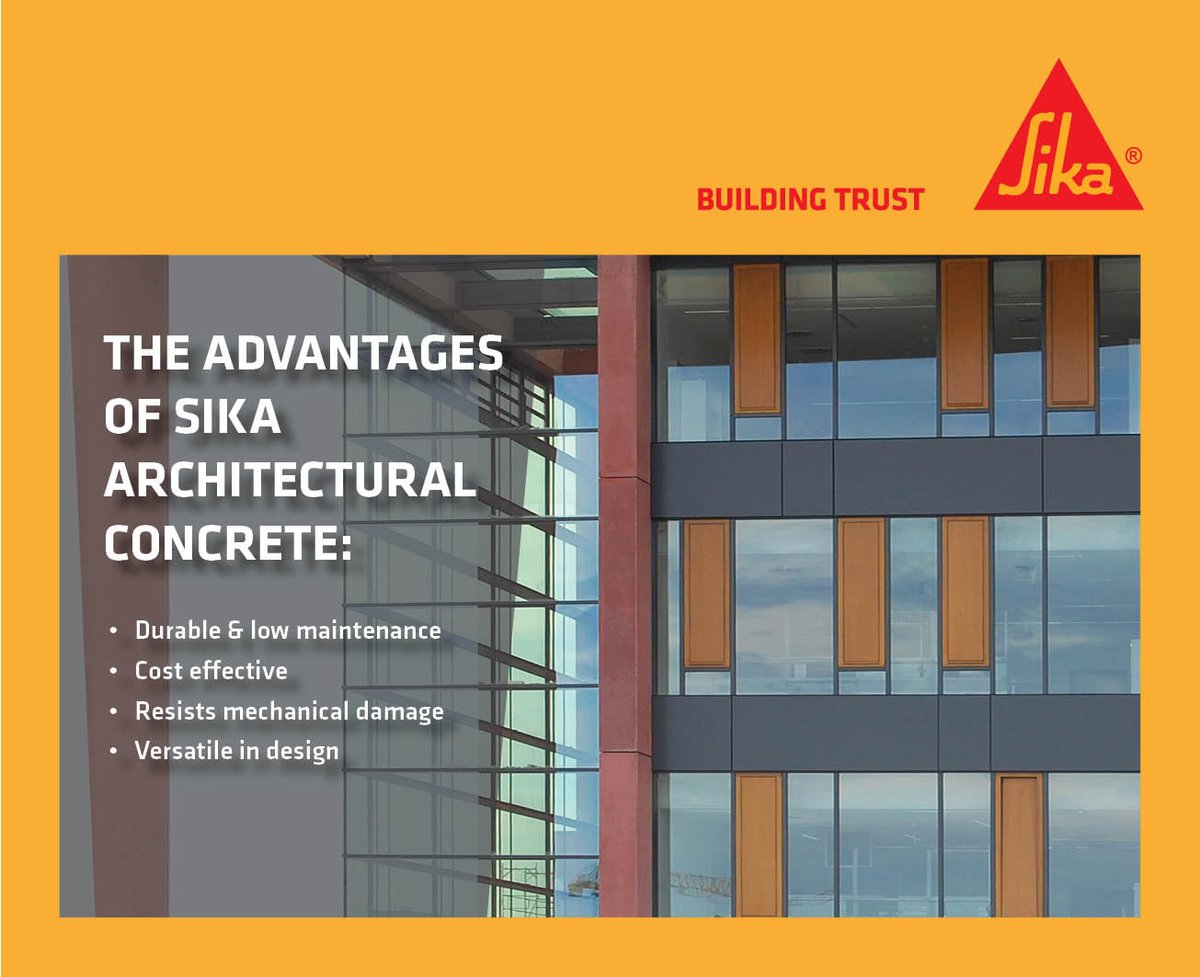 Do you know what are the advantages of Sika Architectural Concrete?                       
Find more on: pak.sika.com/en/constructio…       
#sika #sikapakistan #architecturalconcrete #concrete #concretetechnology