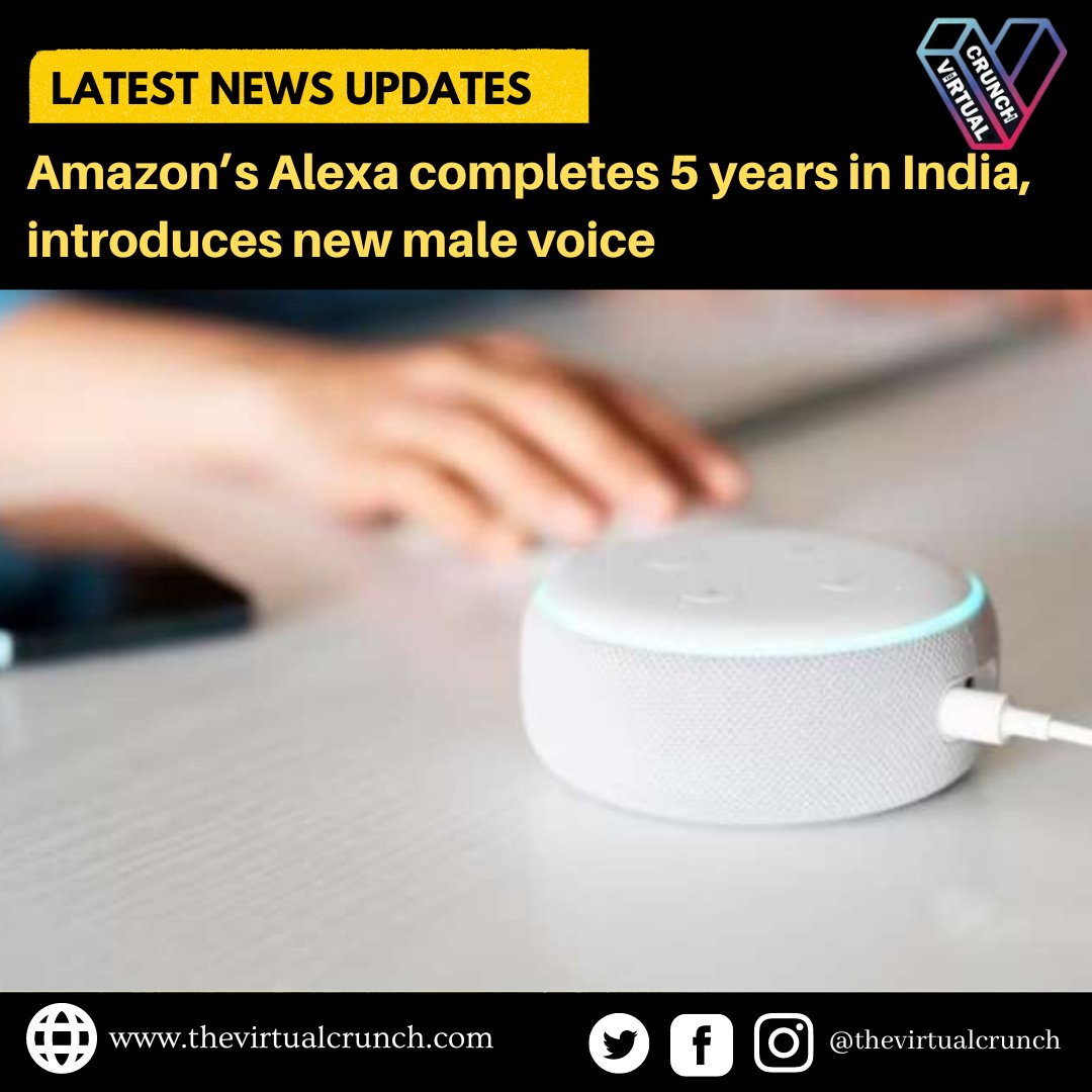 𝐀𝐦𝐚𝐳𝐨𝐧'𝐬 𝐀𝐥𝐞𝐱𝐚 𝐜𝐨𝐦𝐩𝐥𝐞𝐭𝐞𝐬 𝟓 𝐲𝐞𝐚𝐫𝐬 𝐢𝐧 𝐈𝐧𝐝𝐢𝐚, 𝐢𝐧𝐭𝐫𝐨𝐝𝐮𝐜𝐞𝐬 𝐧𝐞𝐰 𝐦𝐚𝐥𝐞 𝐯𝐨𝐢𝐜𝐞

Read more: bit.ly/3y1DCwt
Source: bit.ly/3y1DCwt

Follow @thevirtualcrunch now for more news and updates.

#amazon #amazonalexa #alexa