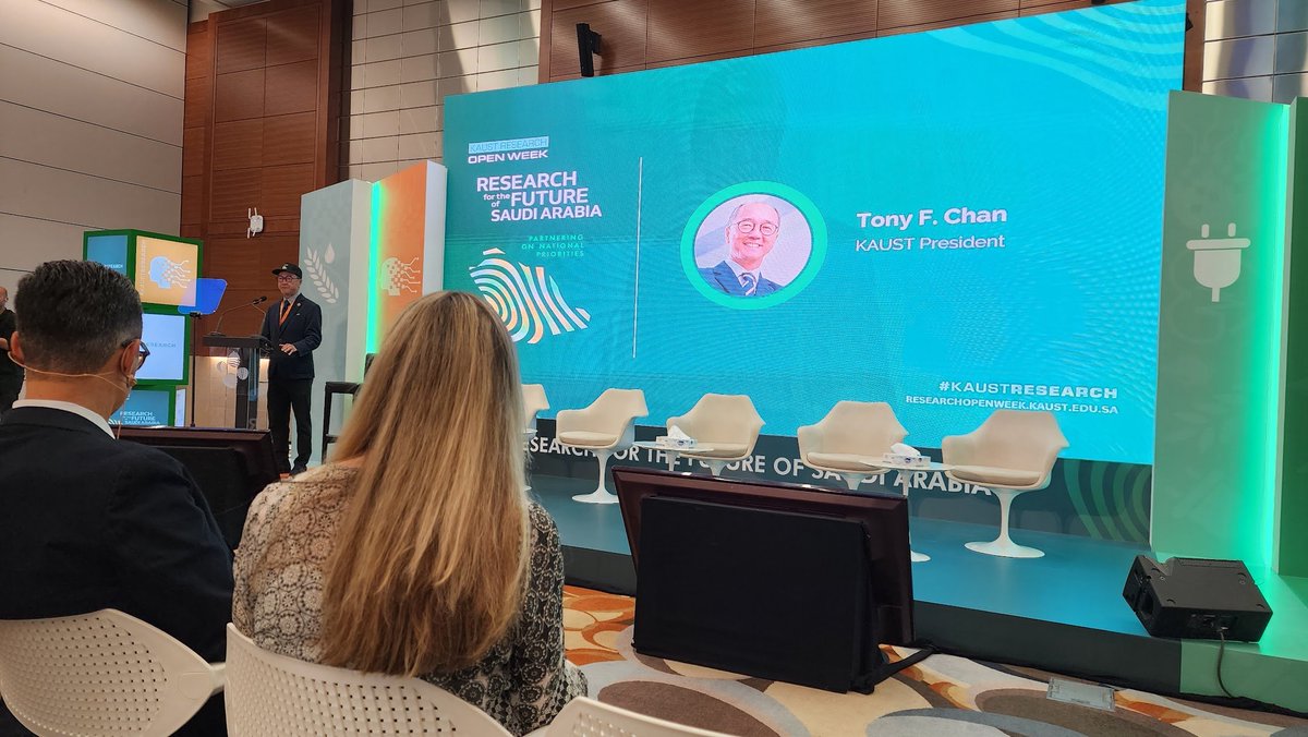ClaireSale's tweet photo. This week is a showcase for partnering on national priorities" - KAUST president, Tony Chan #kaustresearch #krow23 #destinationKAUST #saudivision2030 https://t.co/8H0d2mOKkP