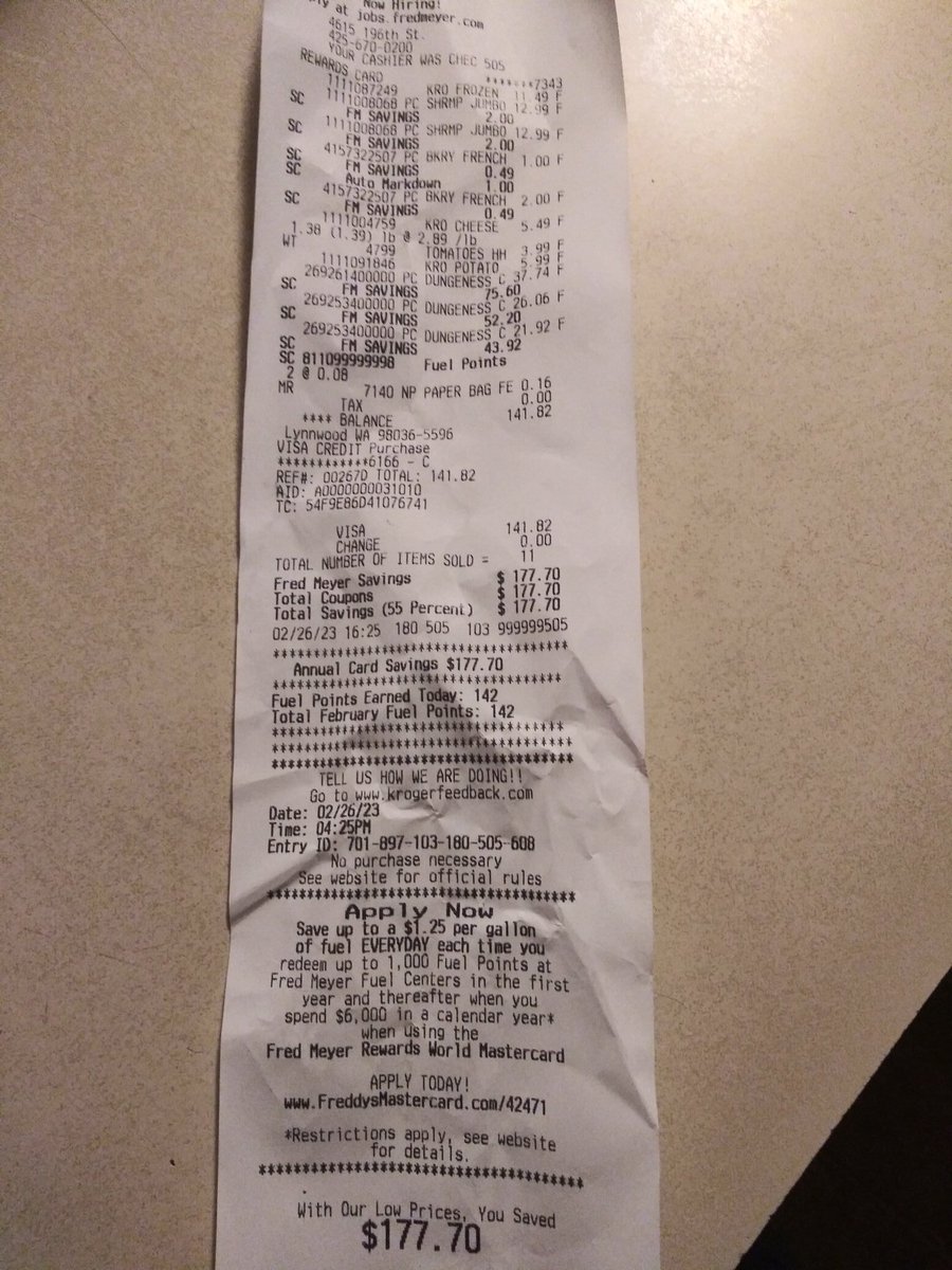 Dungeness crab is so cheap right now 5.99 a pound. Just spent $140 on 12 lb and shrimp saved $177