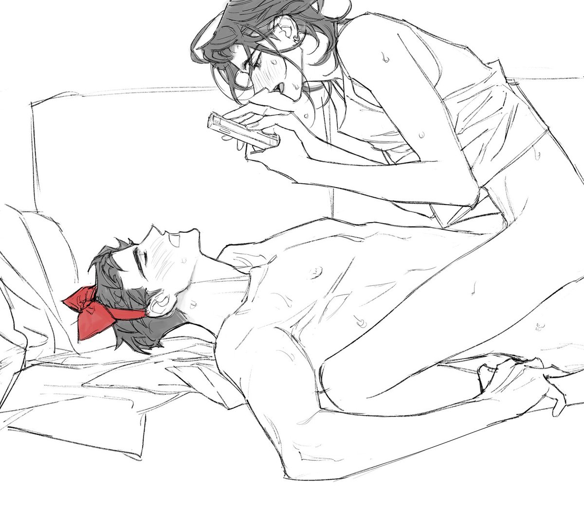 「4)AU นักแสดง พี่โม่กับน้องชาง นักแสดงที่」|♡omix♡ อยู่ในยุทธภพのイラスト