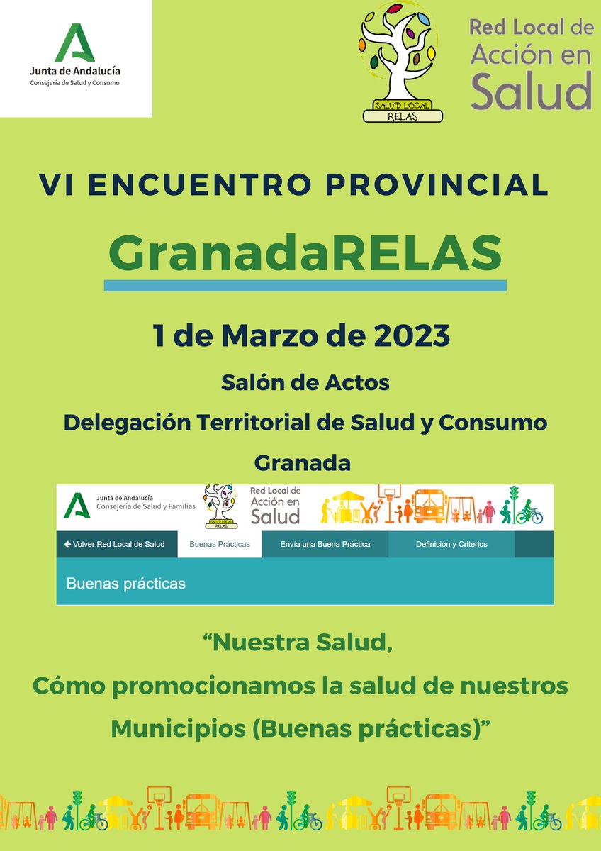 AndaluciaRELAS's tweet photo. #GranadaRELAS ya queda menos para "poner en valor" las Buenas Prácticas RELAS en VI Encuentro Provincial #GranadaRELAS...
Para inscribirse:
https://t.co/uIsrEvV8tk
@saludand
@EASPsalud
@saludsurgranada
@SaludNordesteGr
@SaludAPGranada
#SaludPúblicaAndalucía
@VidaSaludAnd https://t.co/Wq9YPjb9oS