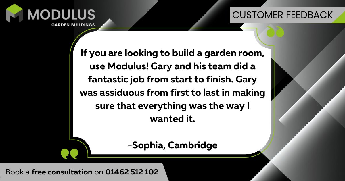 ModulusUk's tweet image. Nothing makes us happier than satisfied customers! Thank you for the kind words, Sophia! To those who are interested, you too can have your own Garden Room! For more information on our products and services, drop by our website here: bit.ly/3ZmybEi