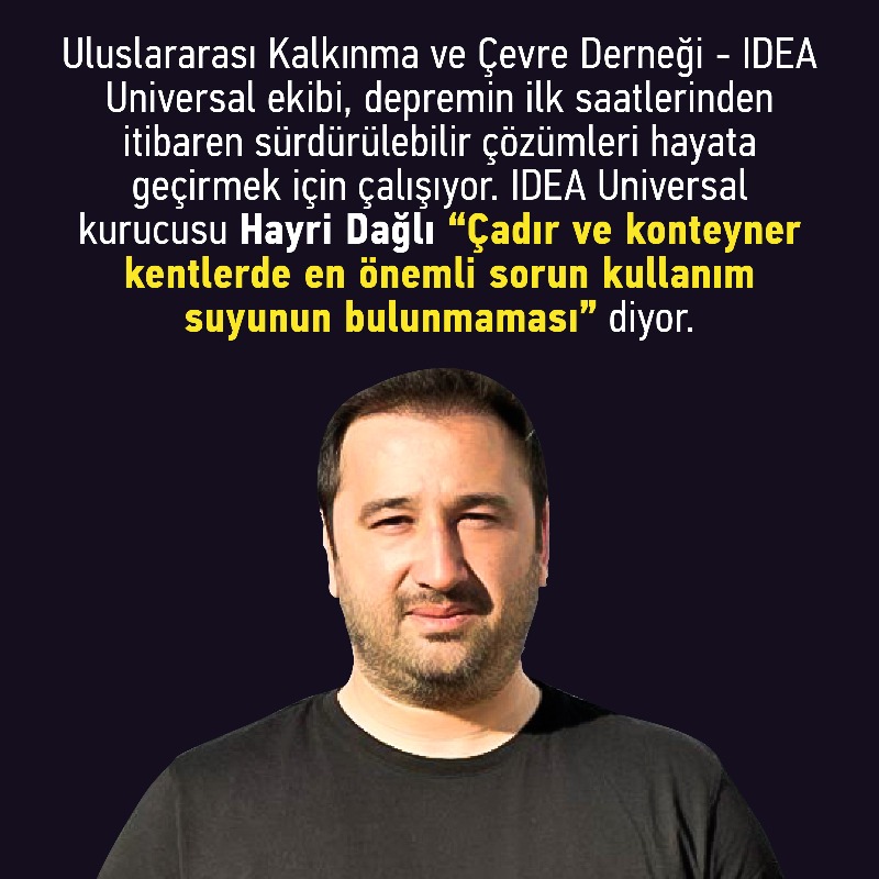 nbekonomi's tweet photo. ✍🏻Merve YEDEKÇİ

📌6 Şubat’ta Uganda’dan gelerek çalışmalara başlayan IDEA Universal kurucusu Hayri Dağlı “Çadır ve konteyner kentlerde en önemli sorun kullanım suyunun bulunmaması” diyor. Son çocuk yuvasına kavuşana kadar...