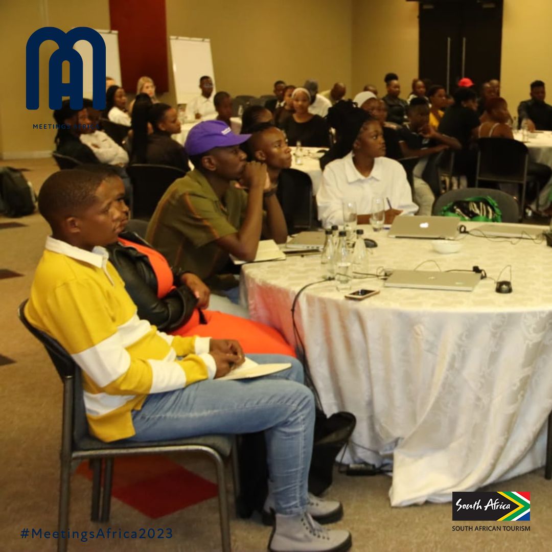 SATravelTrade's tweet photo. This session aims to educate students as well as entice them toward career opportunities in the business events industry. #MeetingsAfrica2023 #VisitSouthAfrica https://t.co/HZF77WM1l6