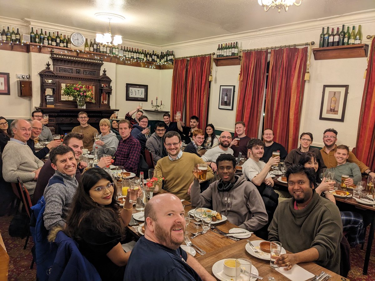 Fantastic evening spent with the <a href="/SEPCDT/">SEP CDT</a> students and management team at the Victoria, Nottingham, enjoying a meal before the CDT Showcase today.